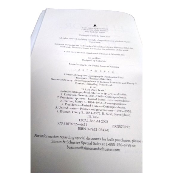 Eleanor and Harry: The Correspondence of Eleanor Roosevelt and Harry S. Truman - Picture 7 of 8